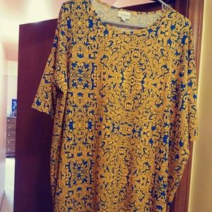 LulaRoe Medium Gold and blue Irma